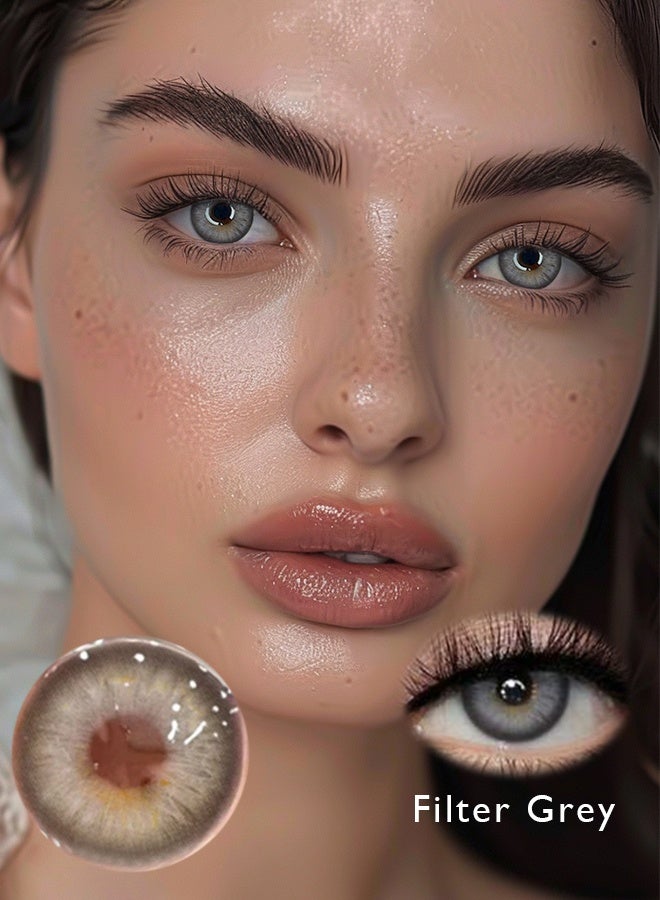 Catchu Look Yearly Grey Colored Lenses 14.5mm Contact Lenses for Enlarge Eyes - Image 1